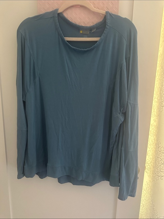 Zella Tops - Zella Teal-Blue Long Sleeve Lightweight Top